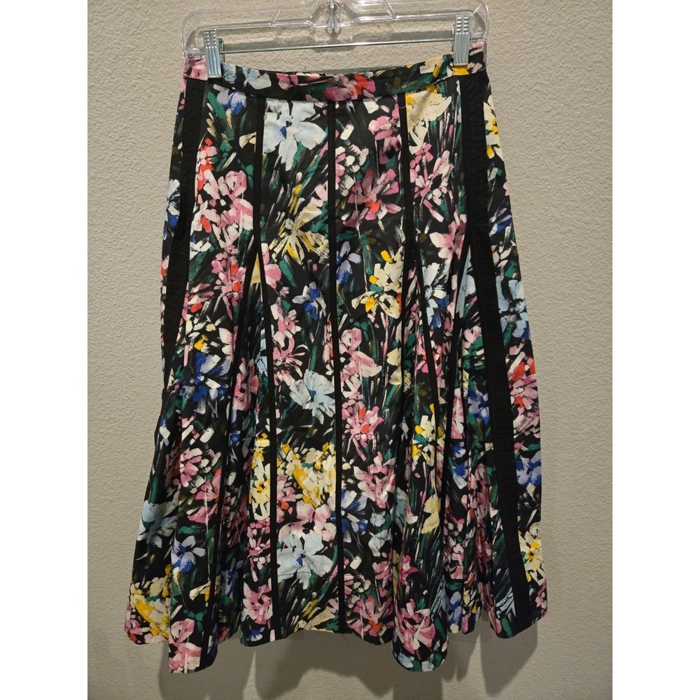 3.1 Phillip Lim Women's Floral Pleated Midi Skirt Size 4 Multicolor